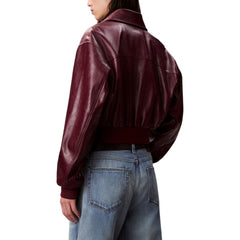 Bordeaux Polyethylene Leather Jacket