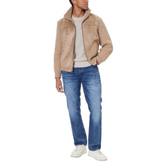 Beige Viscose Biker Jacket