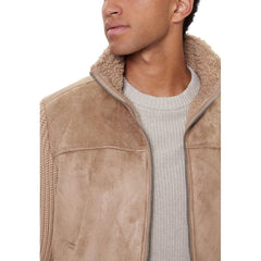 Beige Viscose Biker Jacket