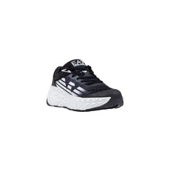 Black And White Polyester Athletic Sneakers