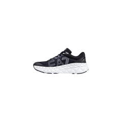 Black And White Polyester Athletic Sneakers