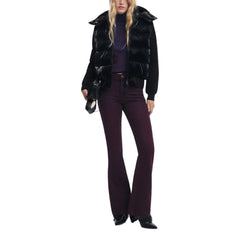 Black Polyester Full-Length Jacket