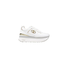 White Artificial Leather Platform Sneakers