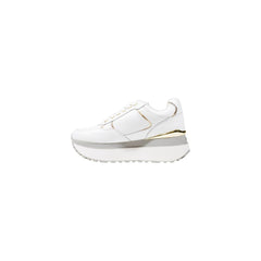 White Artificial Leather Platform Sneakers