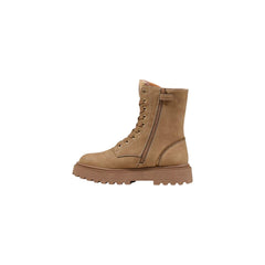 Beige Polyethylene Lace-Up Boots