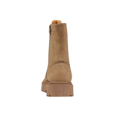 Beige Polyethylene Lace-Up Boots