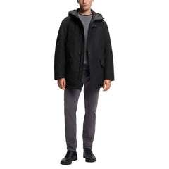 Black Polyester Full-Length Jacket