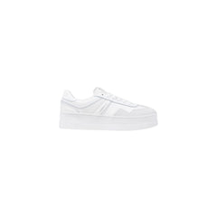 White Artificial Leather Platform Sneakers