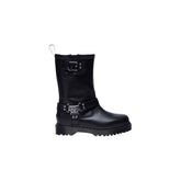 Black Leather Lace-Up Boots