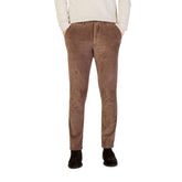 Brown Cotton Casual Pants