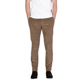 Brown Cotton Casual Pants