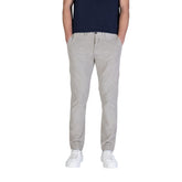 Gray Cotton Casual Pants