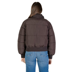 Brown Polyester Full-Length Jacket