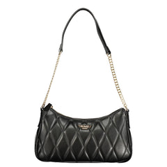 Black Polyurethane Women Shoulder Bag