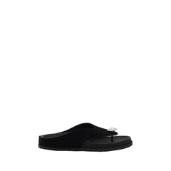 Black Calf Leather Bos Taurus Strap-On Sandals