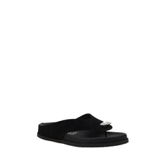 Black Calf Leather Bos Taurus Strap-On Sandals