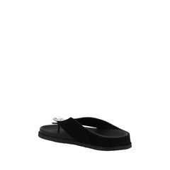 Black Calf Leather Bos Taurus Strap-On Sandals