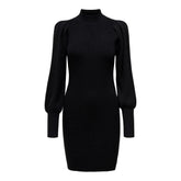 Black Viscose Short Dress