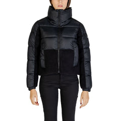 Black Polyester Full-Length Jacket
