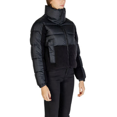 Black Polyester Full-Length Jacket