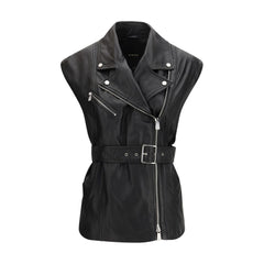 Black Goatskin Sleveless Jacket