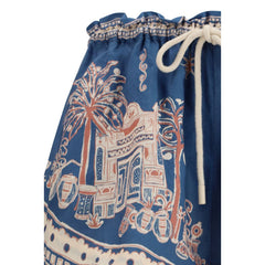 Blue Linen Bermuda Shorts