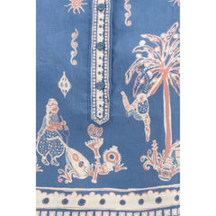 Blue Linen Pattern Shirt