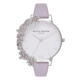 Purple Artificial Leather Dress Watch