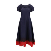 Blue Viscose Casual Dress