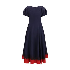 Blue Viscose Casual Dress
