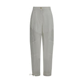 White Polyester Casual Pants