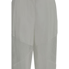 White Polyester Casual Pants