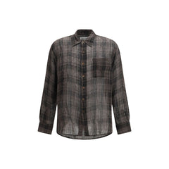 Brown Linen Pattern Shirt