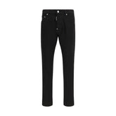Black Cotton Slim Fit Jeans
