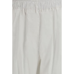 White Lyocell Casual Pants