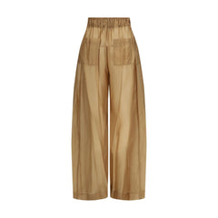 Beige Lyocell Casual Pants