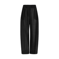 Black Lyocell Casual Pants