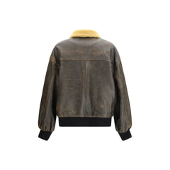 Brown Lamb Ovis Aries Aries Biker Jacket