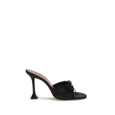 Black Silk Stiletto Heel Sandals