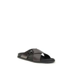 Brown Calf Leather Bos Taurus Strap-On Sandals