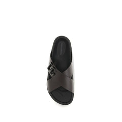 Brown Calf Leather Bos Taurus Strap-On Sandals