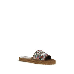 Multicolor Fabric Flat Sandals