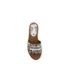 Multicolor Fabric Flat Sandals