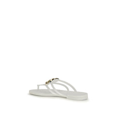 White Rubber Flip-Flop Sandals