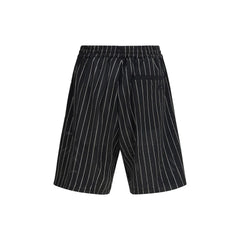 Black Polyester Bermuda Shorts