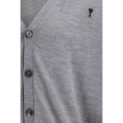 Gray Merino Wool Cardigan