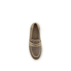 Beige Calf Leather Bos Taurus Slip-On Loafers