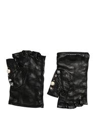 Black Pearl Embellished Wrist Length Gloves