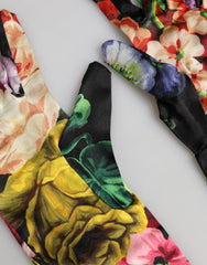 Multicolor Floral Print Elbow Length Women Gloves