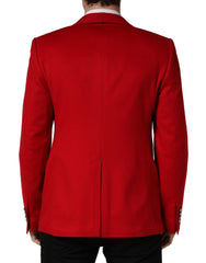 Red Cashmere Single Breasted Jacket Blazer